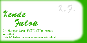 kende fulop business card